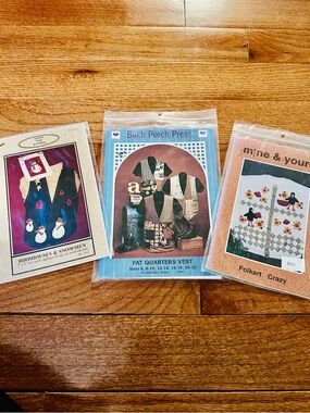 Vintage Quilt Pattern Pack — Multicolor Folk Art & Vest Designs